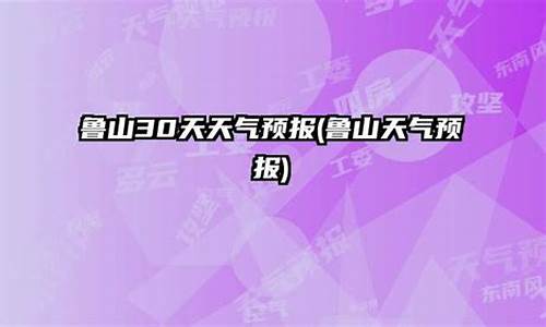 鲁山天气预报15天最新_鲁山天气预报30天气